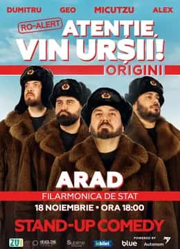 Stand-up Comedy cu Micutzu, Geo Adrian și George Dumitru - “Atenție, Vin Urșii!”, la Palatul Cultural Arad - Filarmonica de Stat Arad, Arad