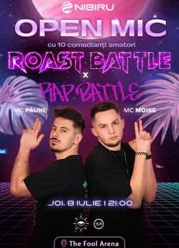 Ediție Specială Open Mic: Roast Battle și Rap Battle - MCs Păune și Moise, la The Fool Arena, Nibiru, Costinești