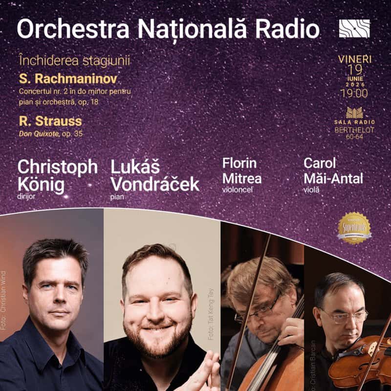 Lukas Vondracek, Christoph Konig, ONR, Rachmaninov R. Strauss, la Sala Radio, București